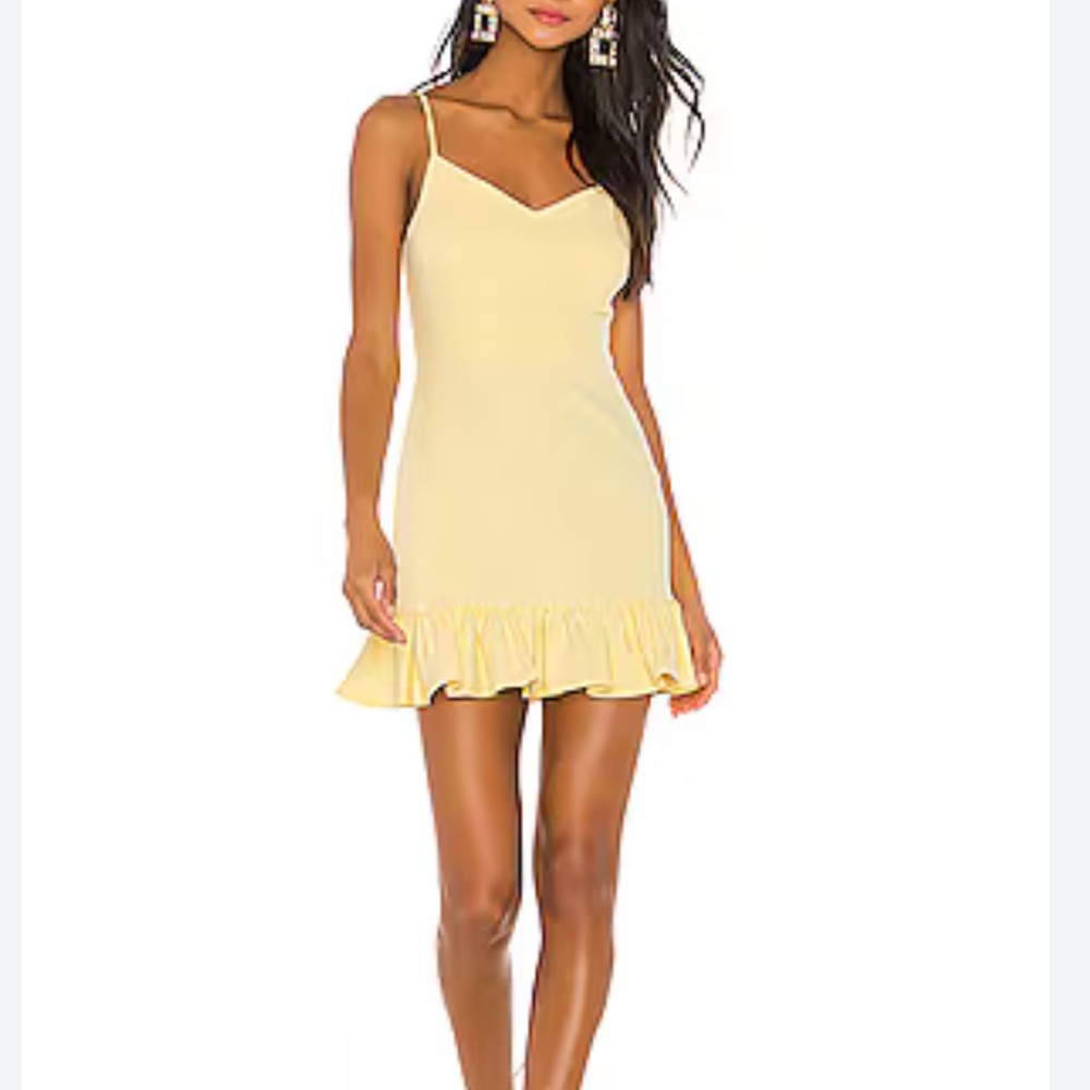 1. State Yellow Ruffled Mini Dress Spaghetti Strap